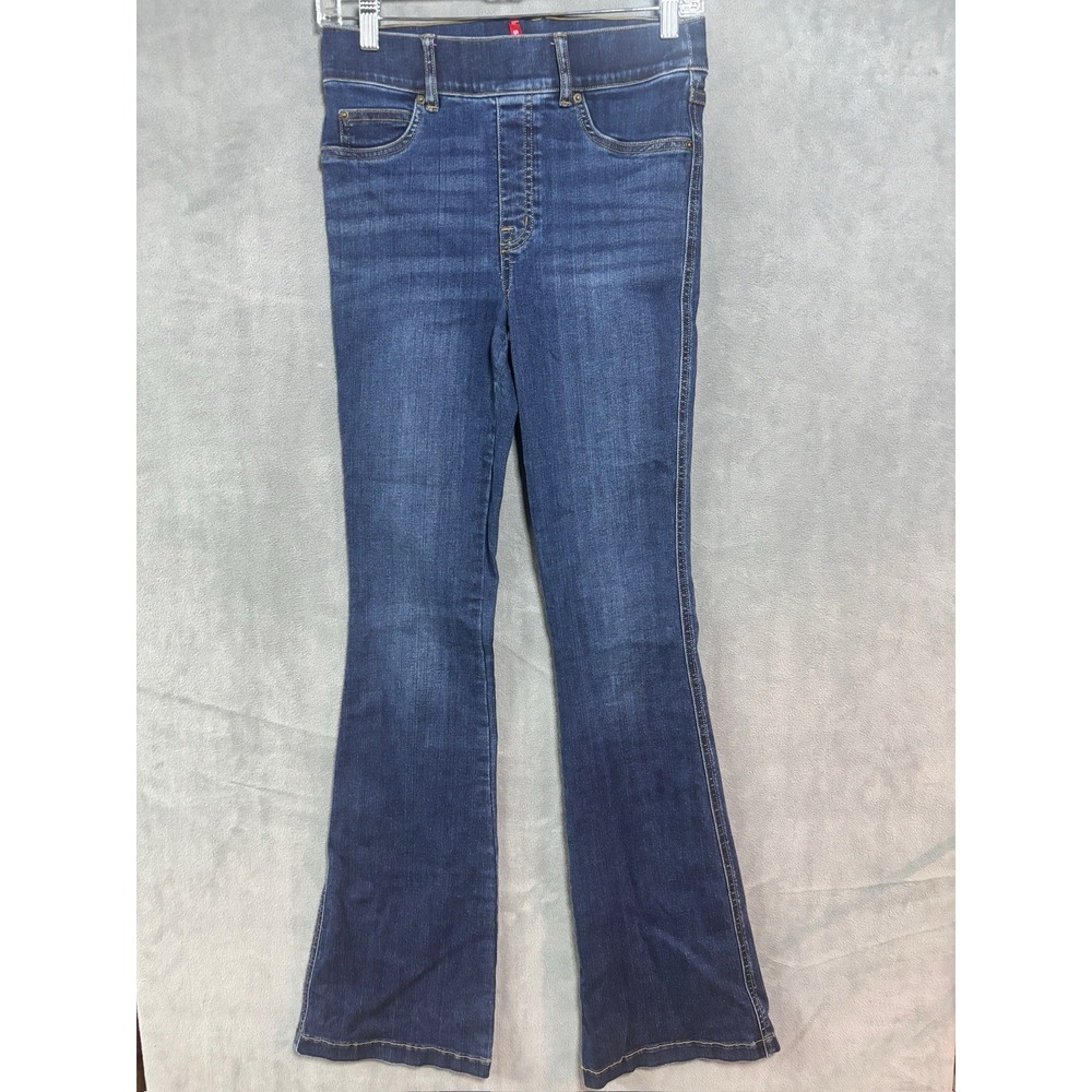Spanx Clean Indigo Bootcut Trouser Pull On Jeans Stretch Womens Flare S Dark